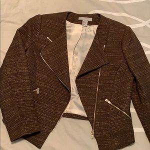 Olive H&M Tweed Moto Jacket